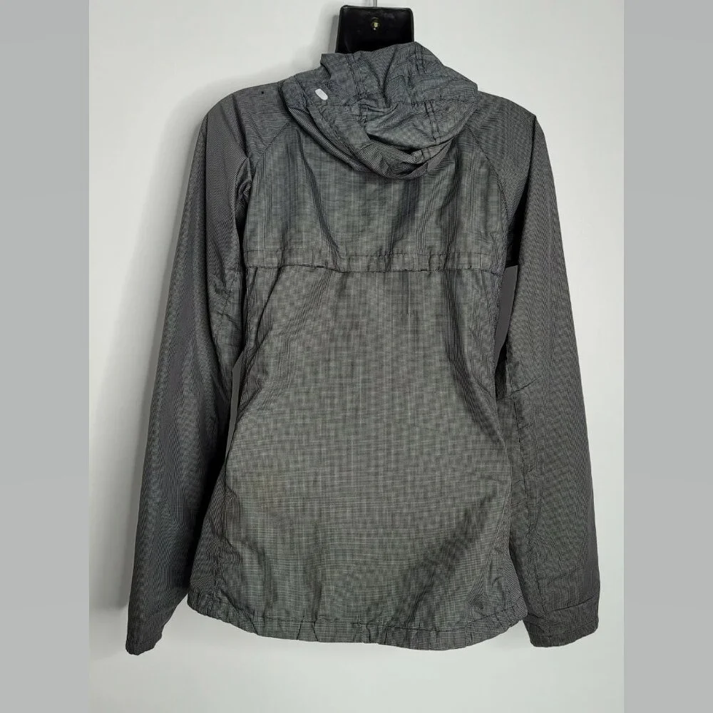 Nike Women 542213 Vapor Lightweight Running Jacket Black Gray‎ Check Hoodie Flaw